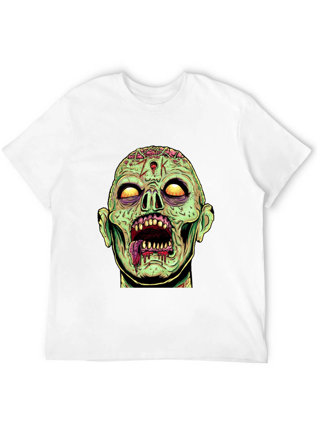 Zombie Head Graphic Print T-Shirt