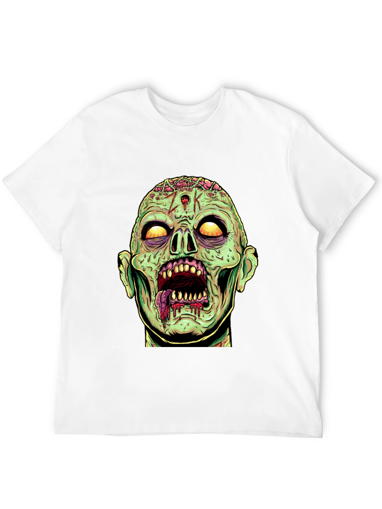 Zombie Head Graphic Print T-Shirt