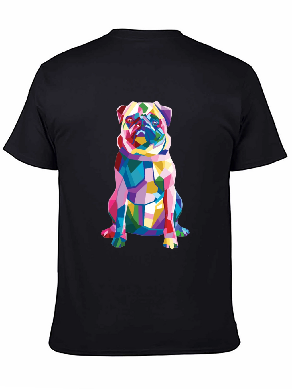 Geometric Pug Graphic Tee - Modern Dog Lovers T-Shirt
