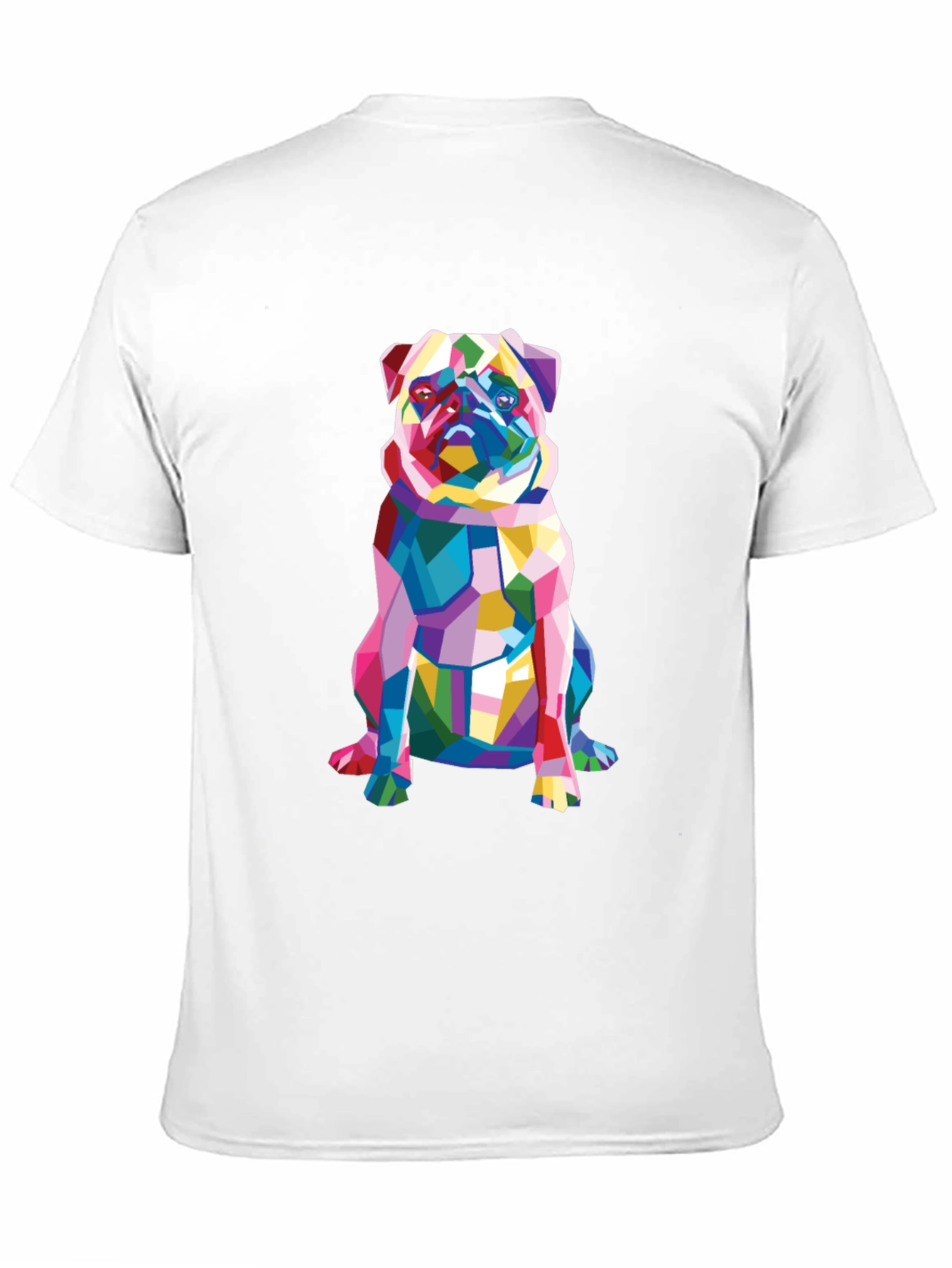 Geometric Pug Graphic Tee - Modern Dog Lovers T-Shirt