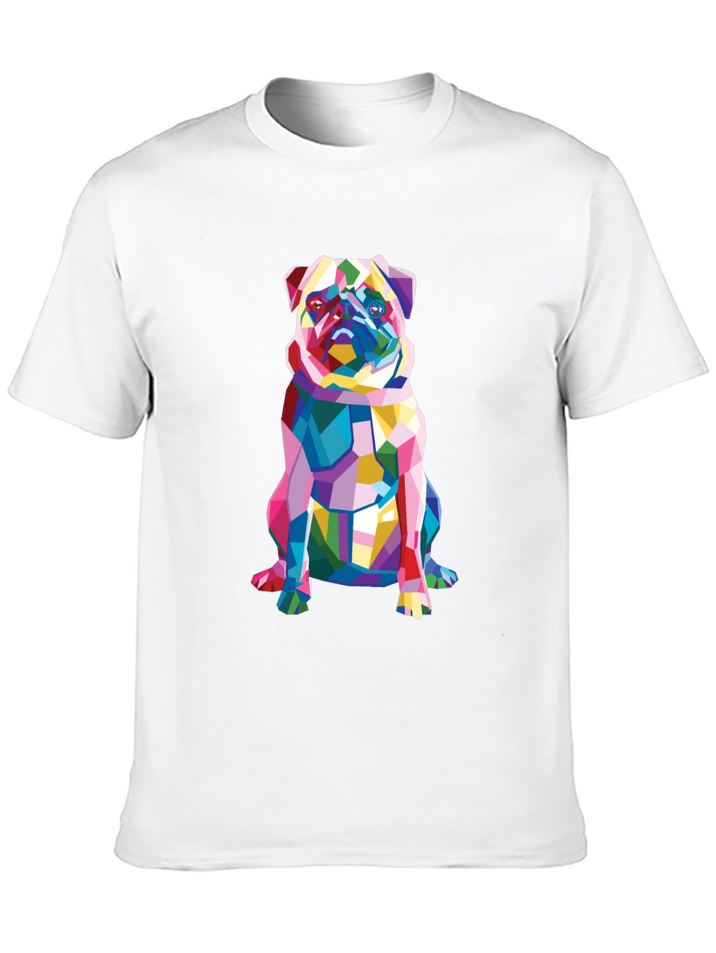 Geometric Pug Graphic Tee - Modern Dog Lovers T-Shirt