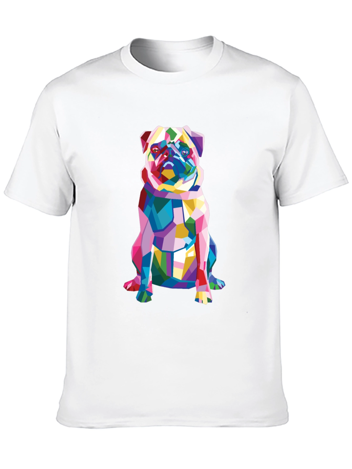 Geometric Pug Graphic Tee - Modern Dog Lovers T-Shirt