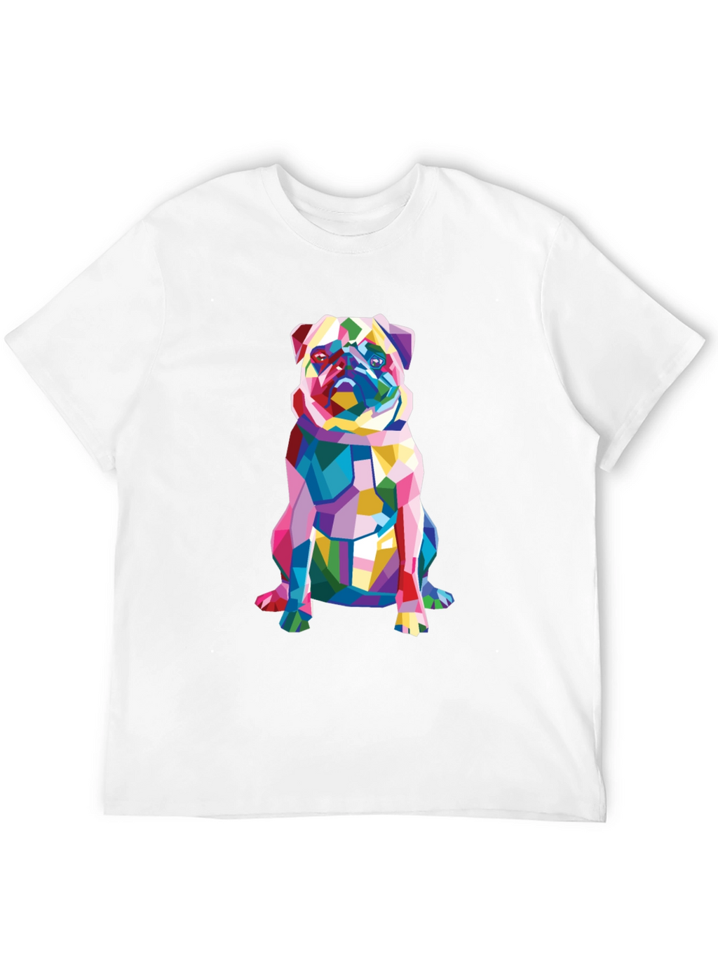 Geometric Pug Graphic Tee - Modern Dog Lovers T-Shirt