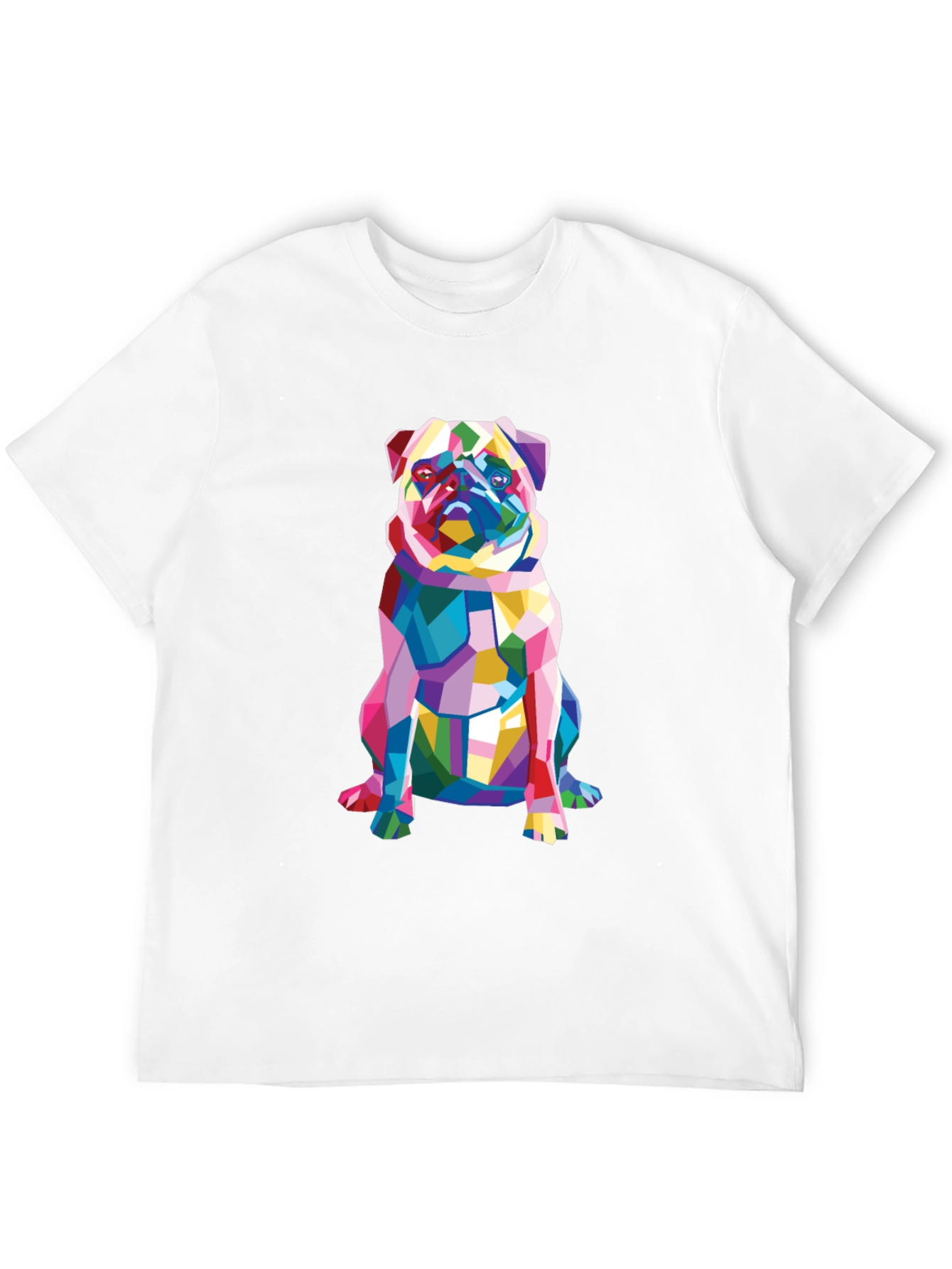 Geometric Pug Graphic Tee - Modern Dog Lovers T-Shirt