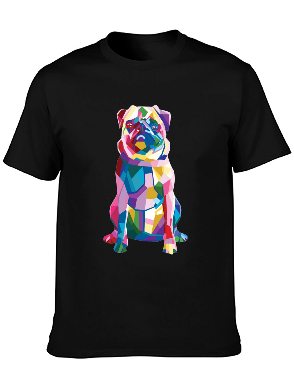 Geometric Pug Graphic Tee - Modern Dog Lovers T-Shirt