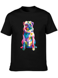 Geometric Pug Graphic Tee - Modern Dog Lovers T-Shirt