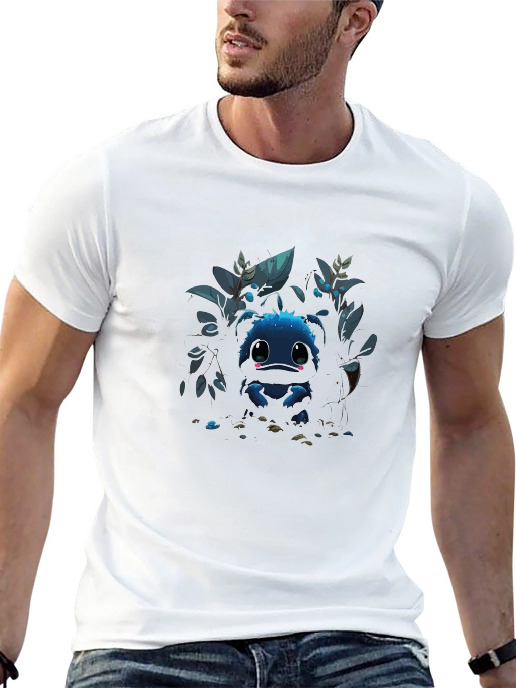 Cute Blue Monster Graphic Tee - Stylish Comfort