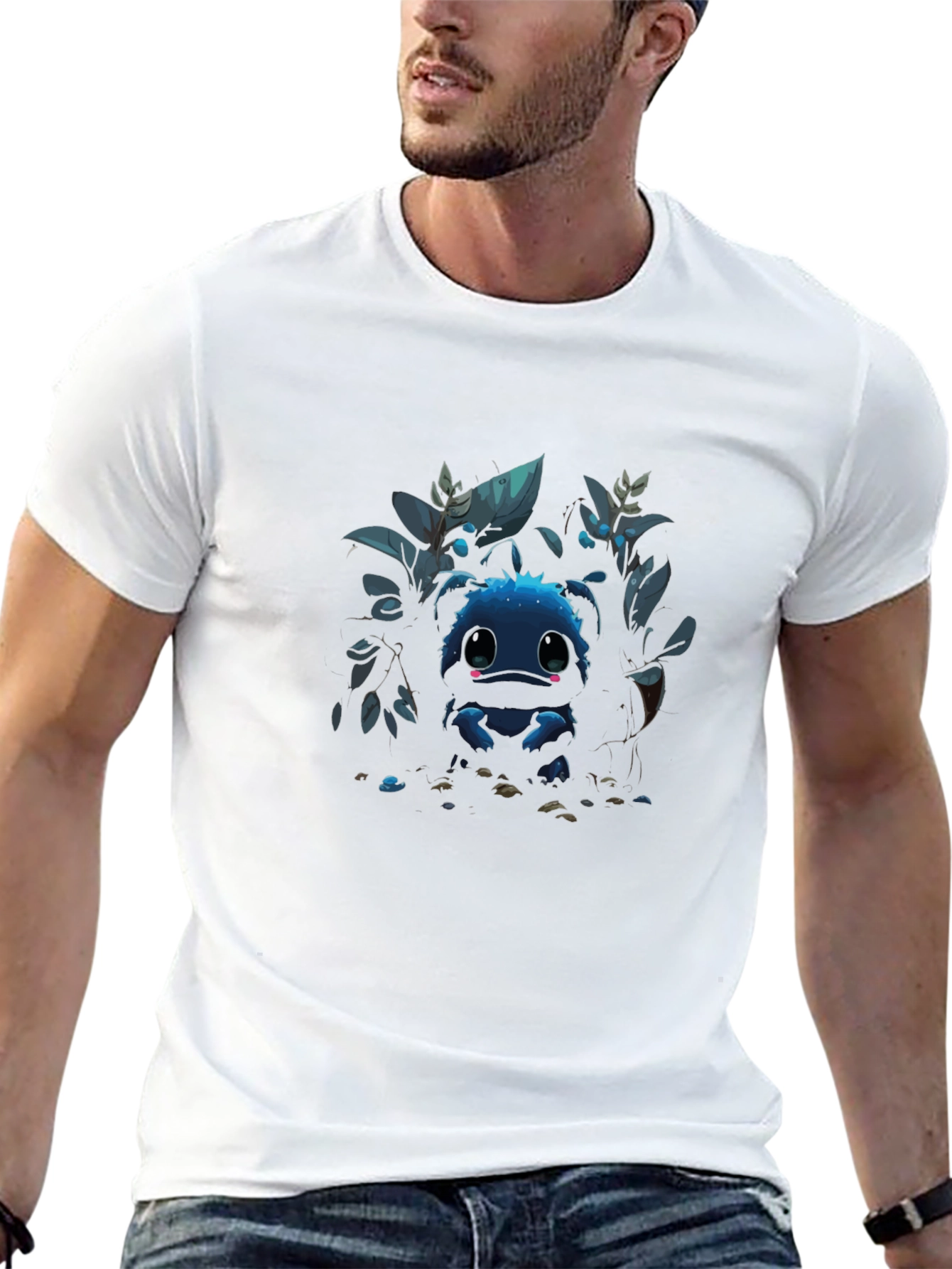 Cute Blue Monster Graphic Tee - Stylish Comfort