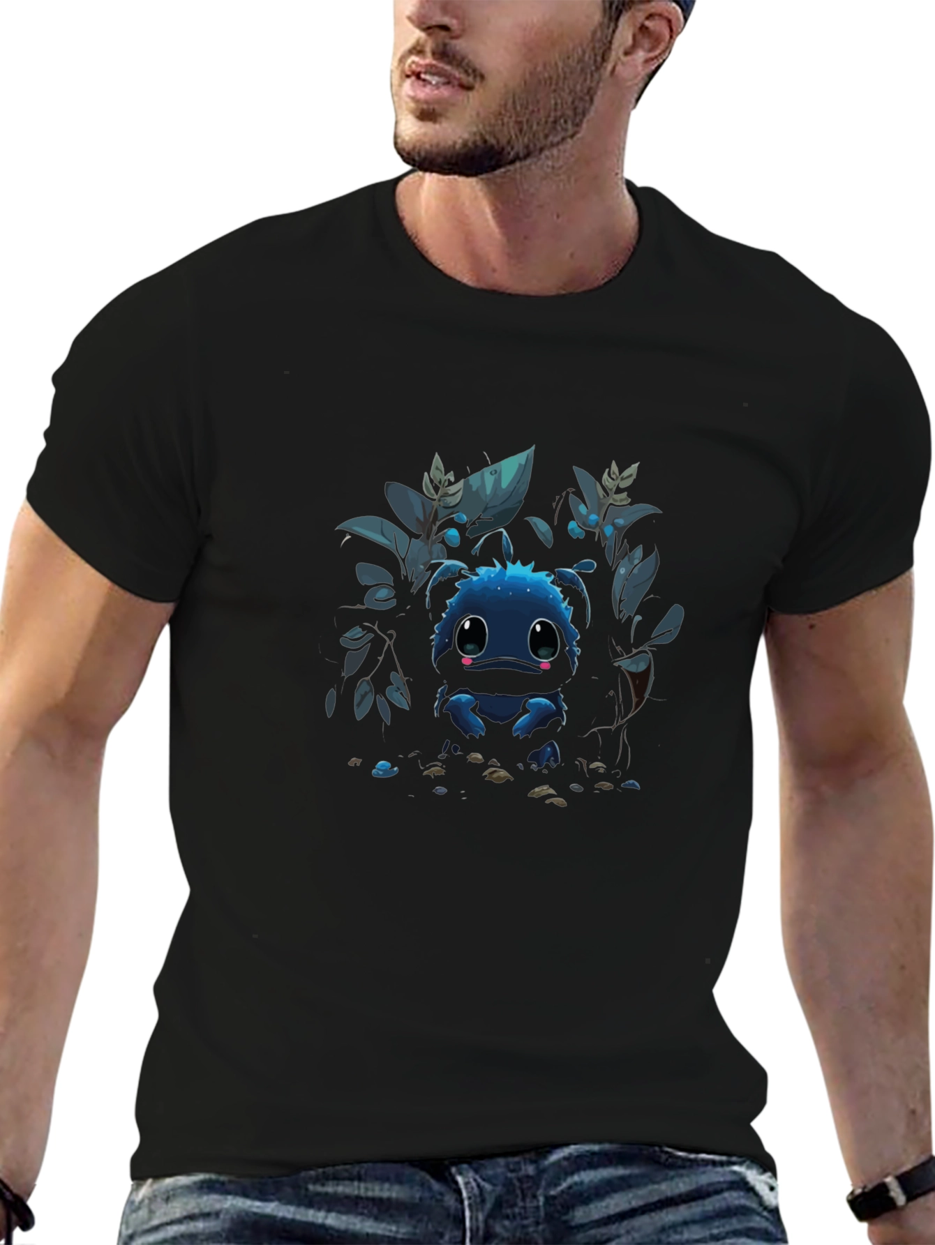 Cute Blue Monster Graphic Tee - Stylish Comfort