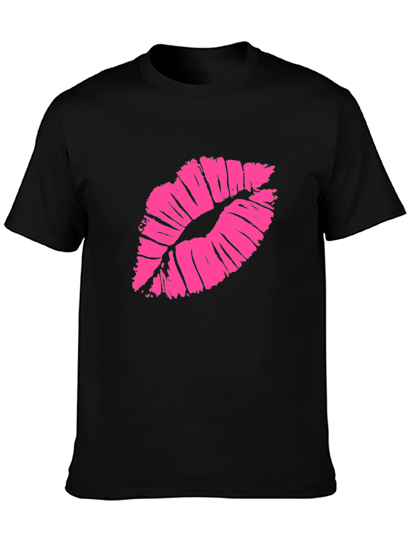 Kiss Lips Graphic T-Shirt - Stylish Black Tee