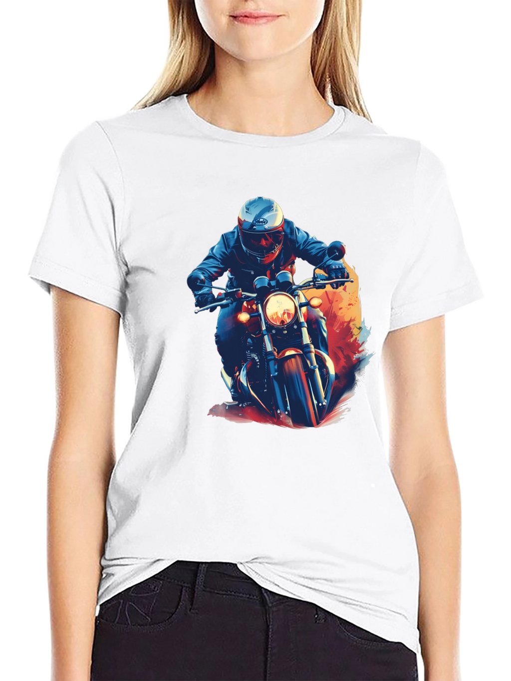 Motorcycle Rider Graphic Black T-Shirt