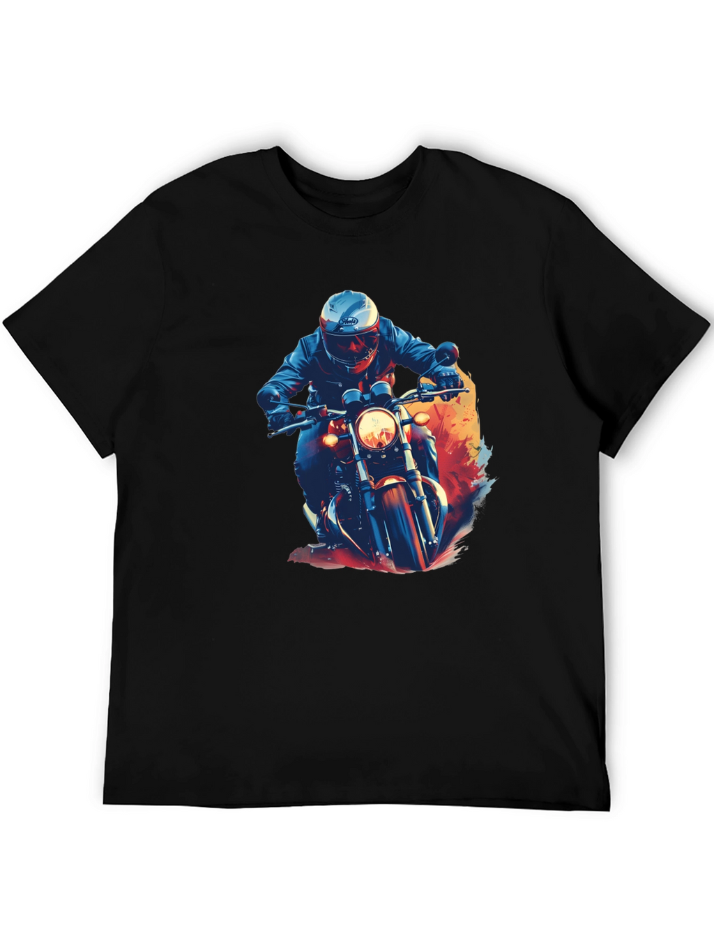 Motorcycle Rider Graphic Black T-Shirt