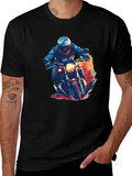 Motorcycle Rider Graphic Black T-Shirt