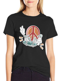 Peace Sign Skateboard Graphic T-Shirt
