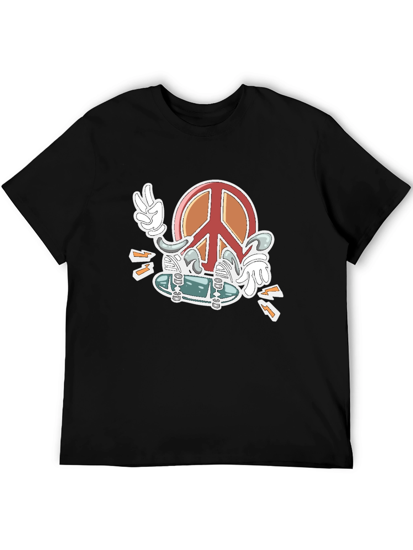 Peace Sign Skateboard Graphic T-Shirt