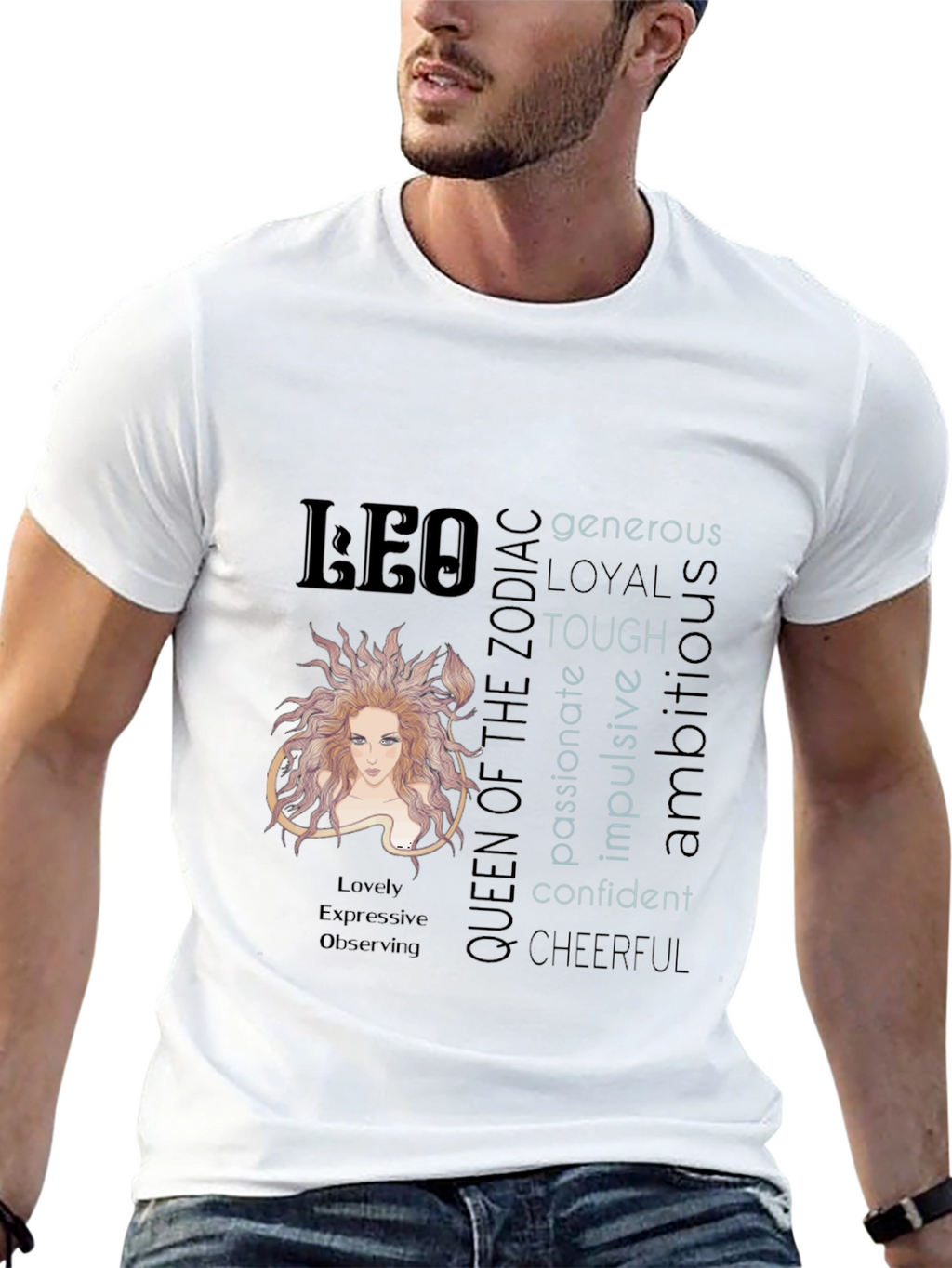 Leo Zodiac Queen T-Shirt - Generous Loyal & Tough