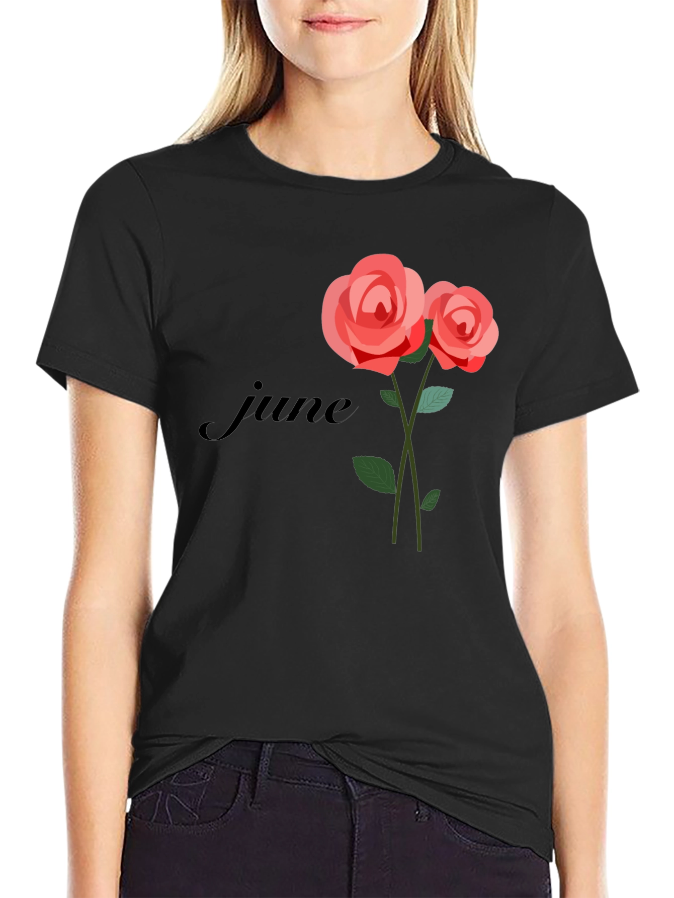 June Rose T-Shirt - Floral Birthday Tee