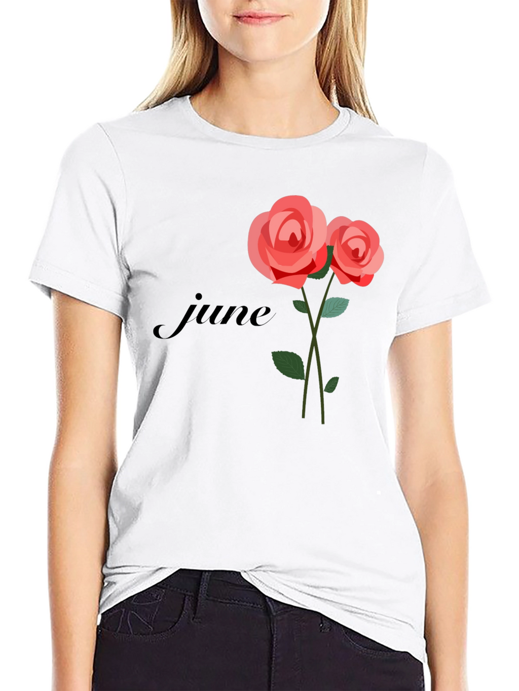 June Rose T-Shirt - Floral Birthday Tee