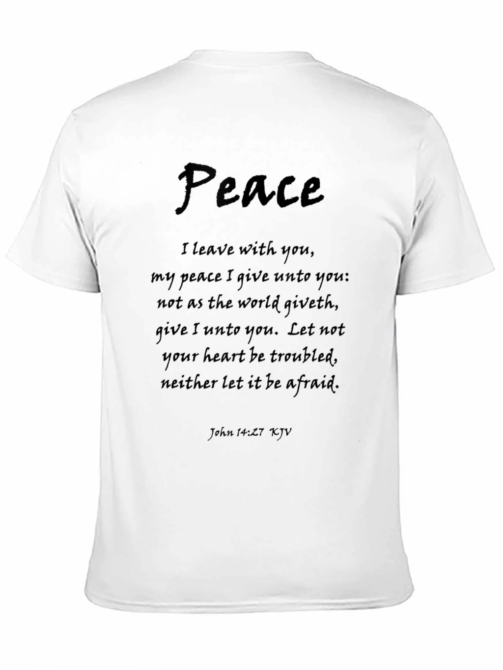 Peace Bible Verse Black T-Shirt - John 14:27