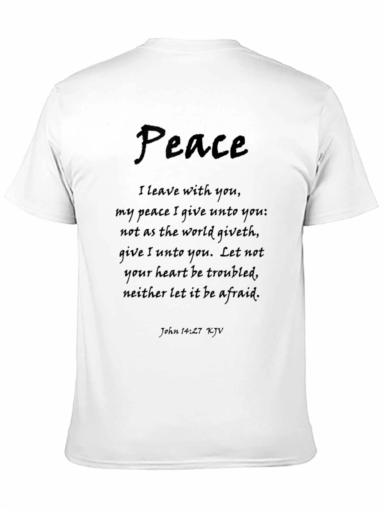 Peace Bible Verse Black T-Shirt - John 14:27