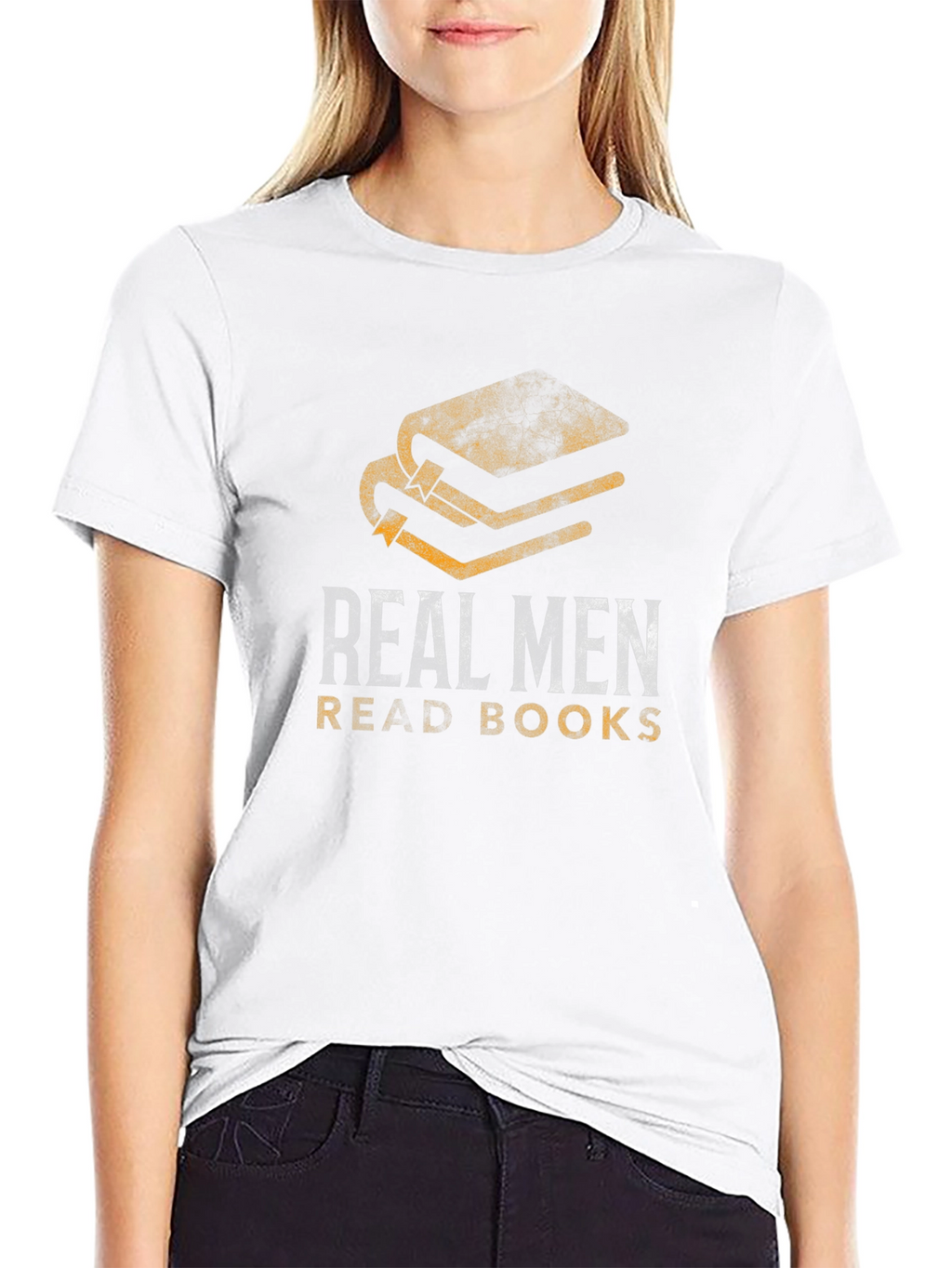 Real Men Read Books Graphic Tee - Black Cotton