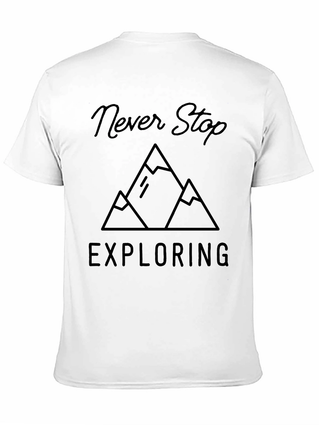 Never Stop Exploring Black Graphic T-Shirt