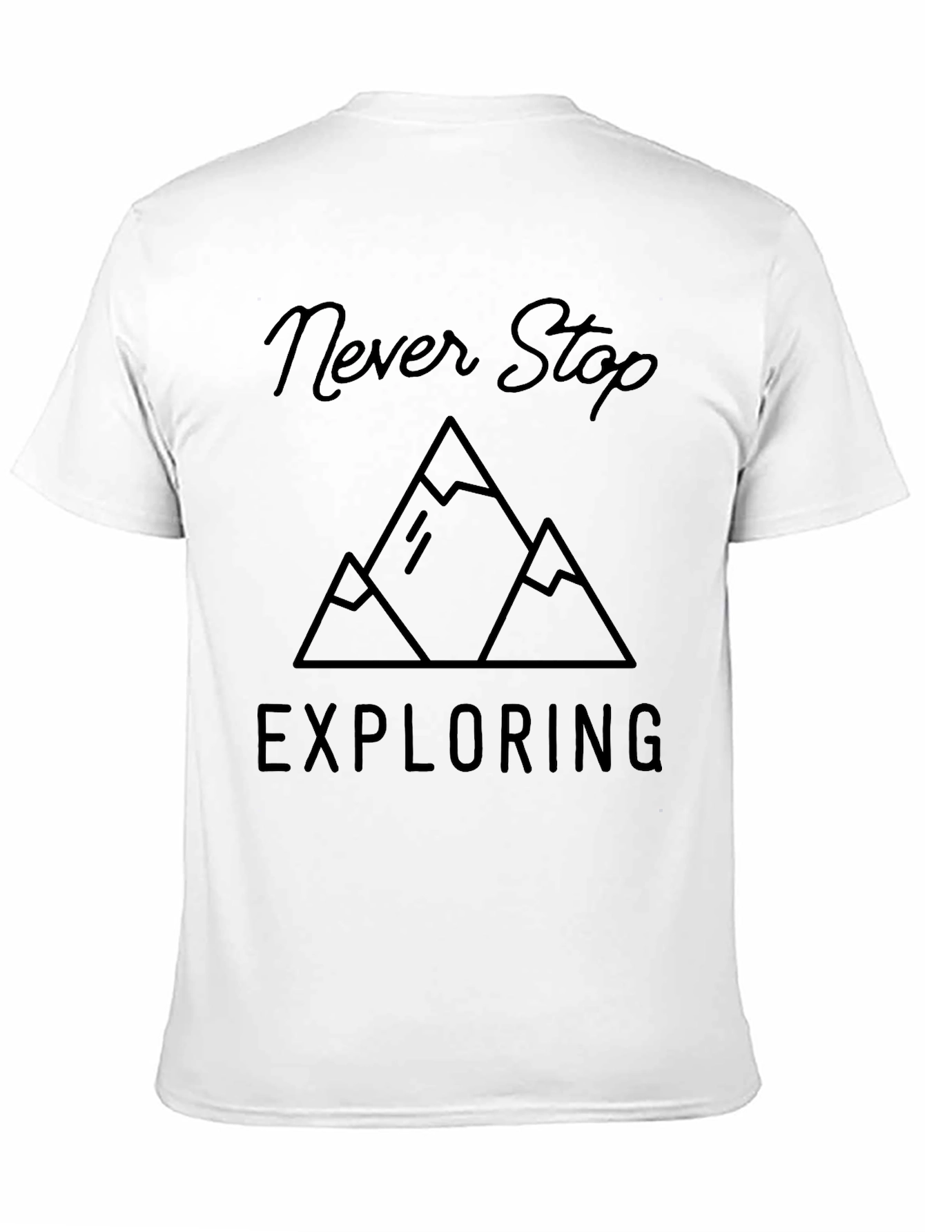 Never Stop Exploring Black Graphic T-Shirt