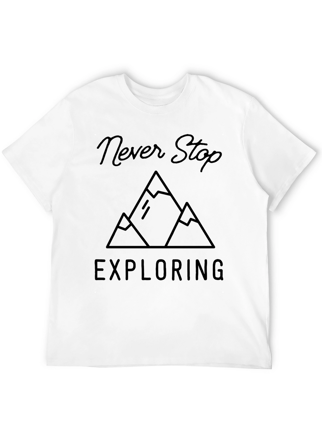 Never Stop Exploring Black Graphic T-Shirt