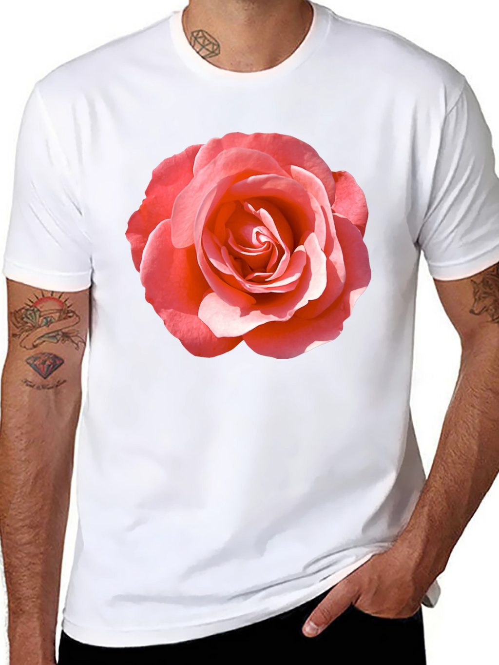 Rose Graphic Tee - Classic Black Cotton Comfort