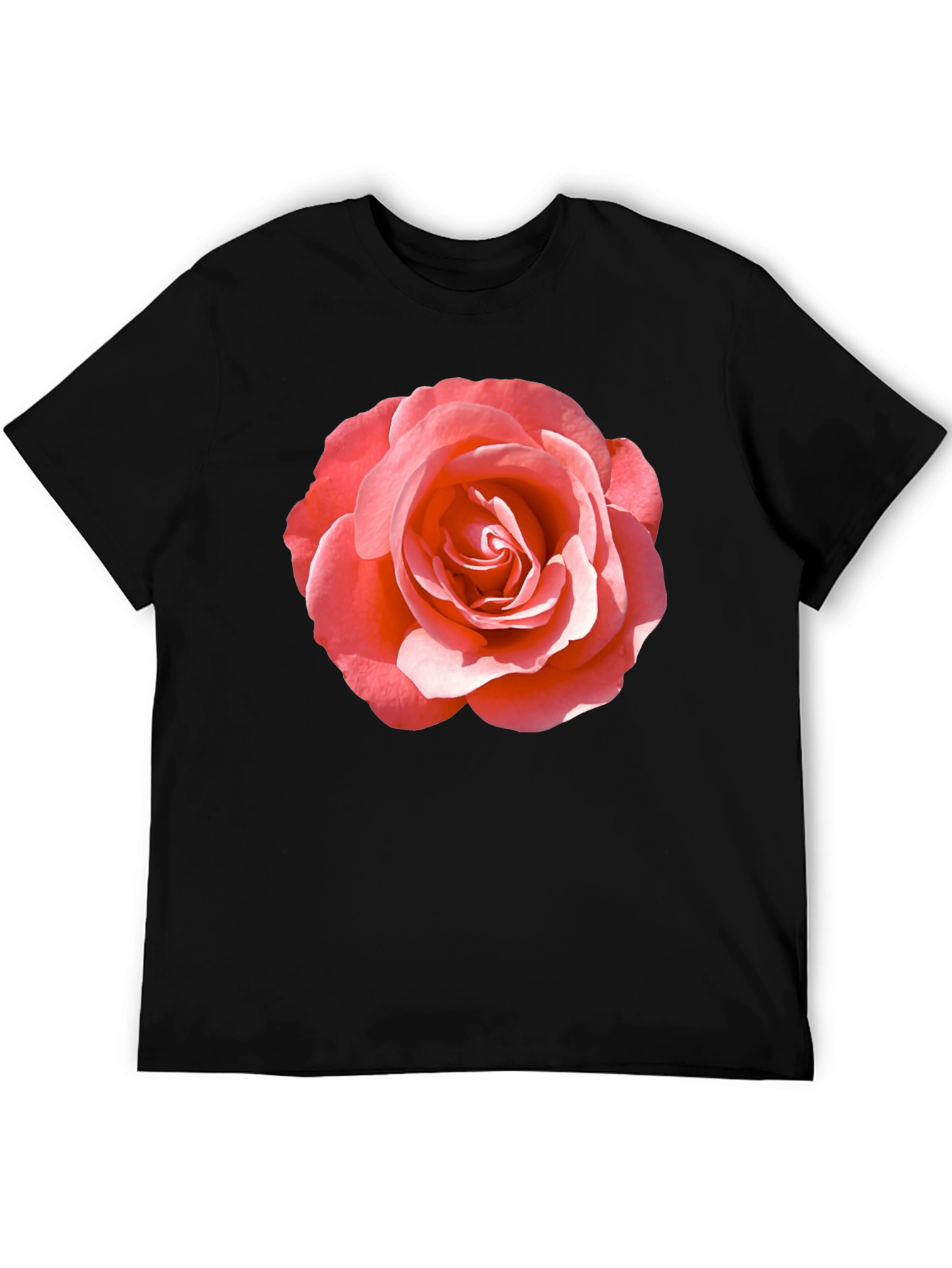 Rose Graphic Tee - Classic Black Cotton Comfort