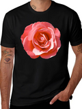 Rose Graphic Tee - Classic Black Cotton Comfort