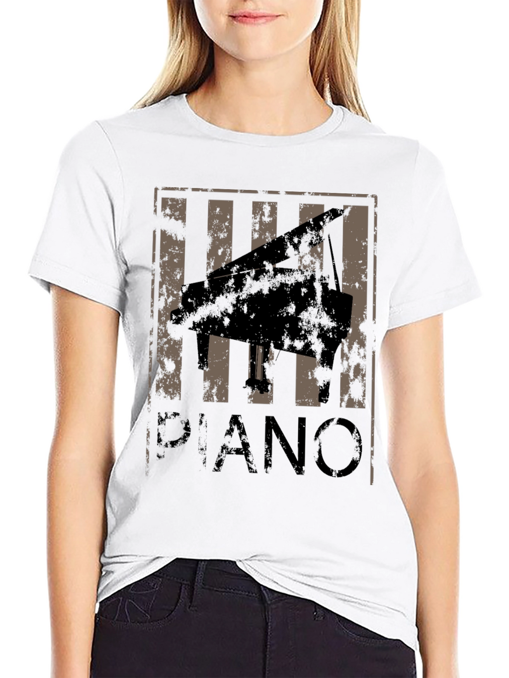 Piano Graphic T-Shirt - Retro Style Tee