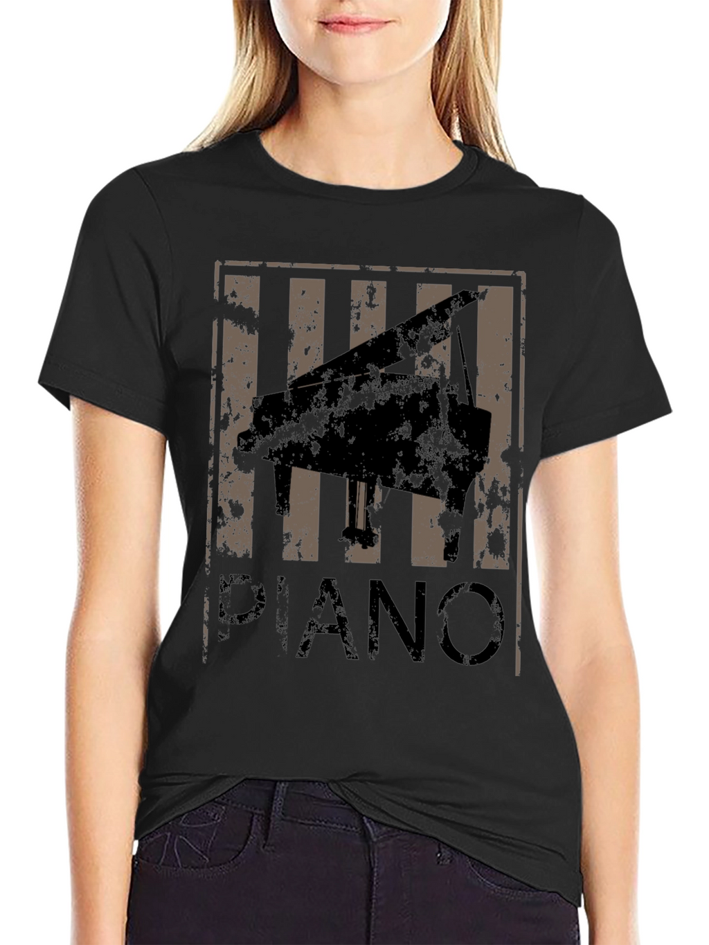 Piano Graphic T-Shirt - Retro Style Tee