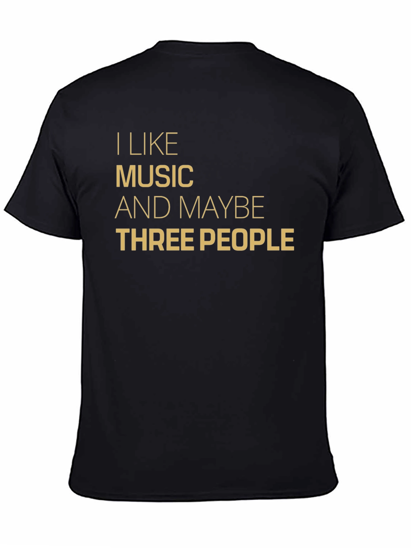 I Like Music and Maybe Three People Black T-Shirt