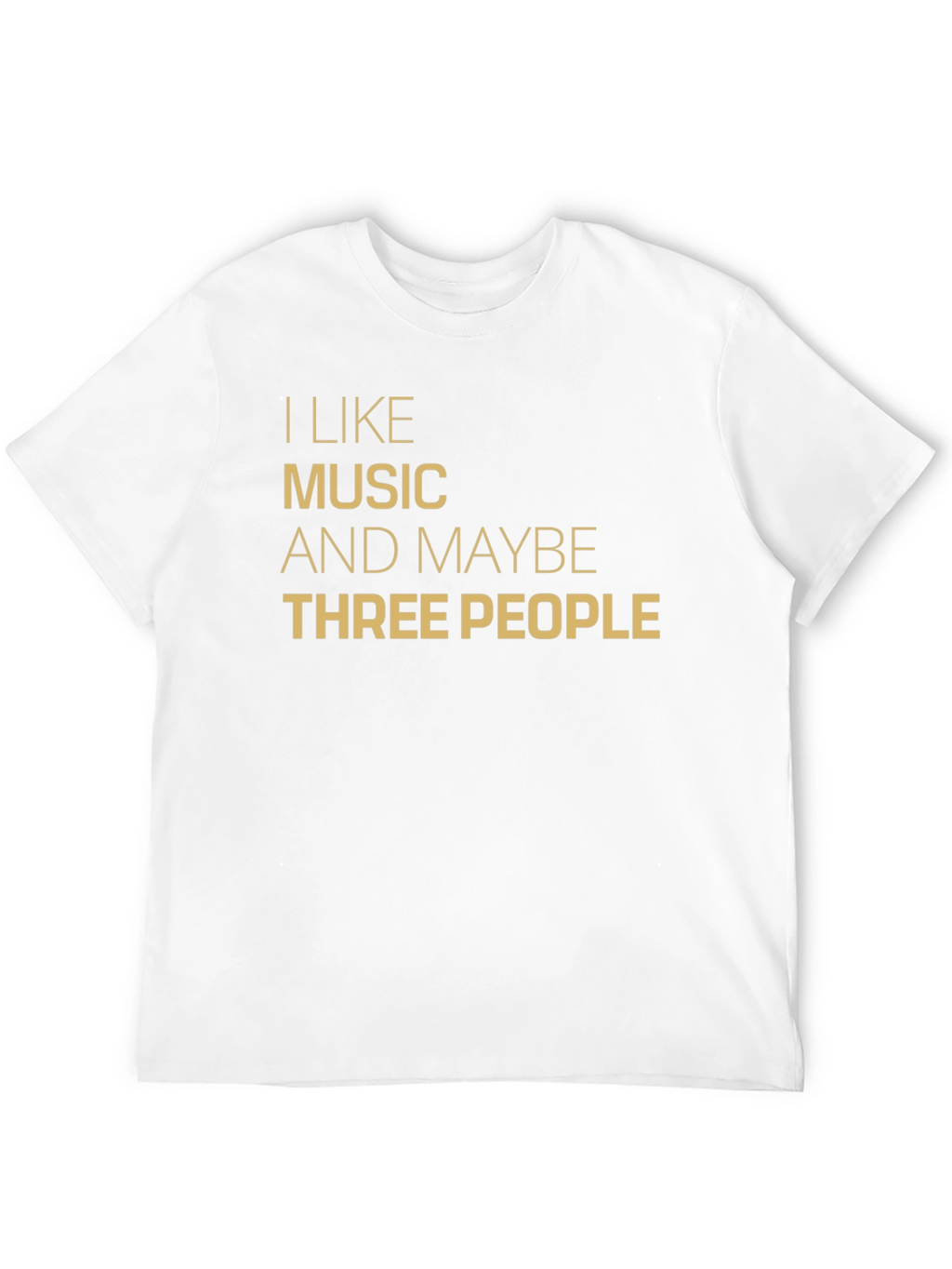 I Like Music and Maybe Three People Black T-Shirt
