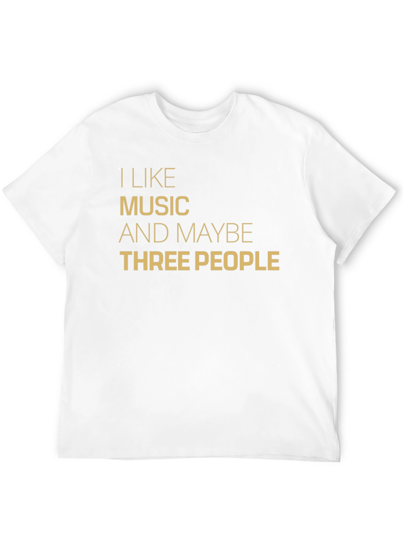 I Like Music and Maybe Three People Black T-Shirt