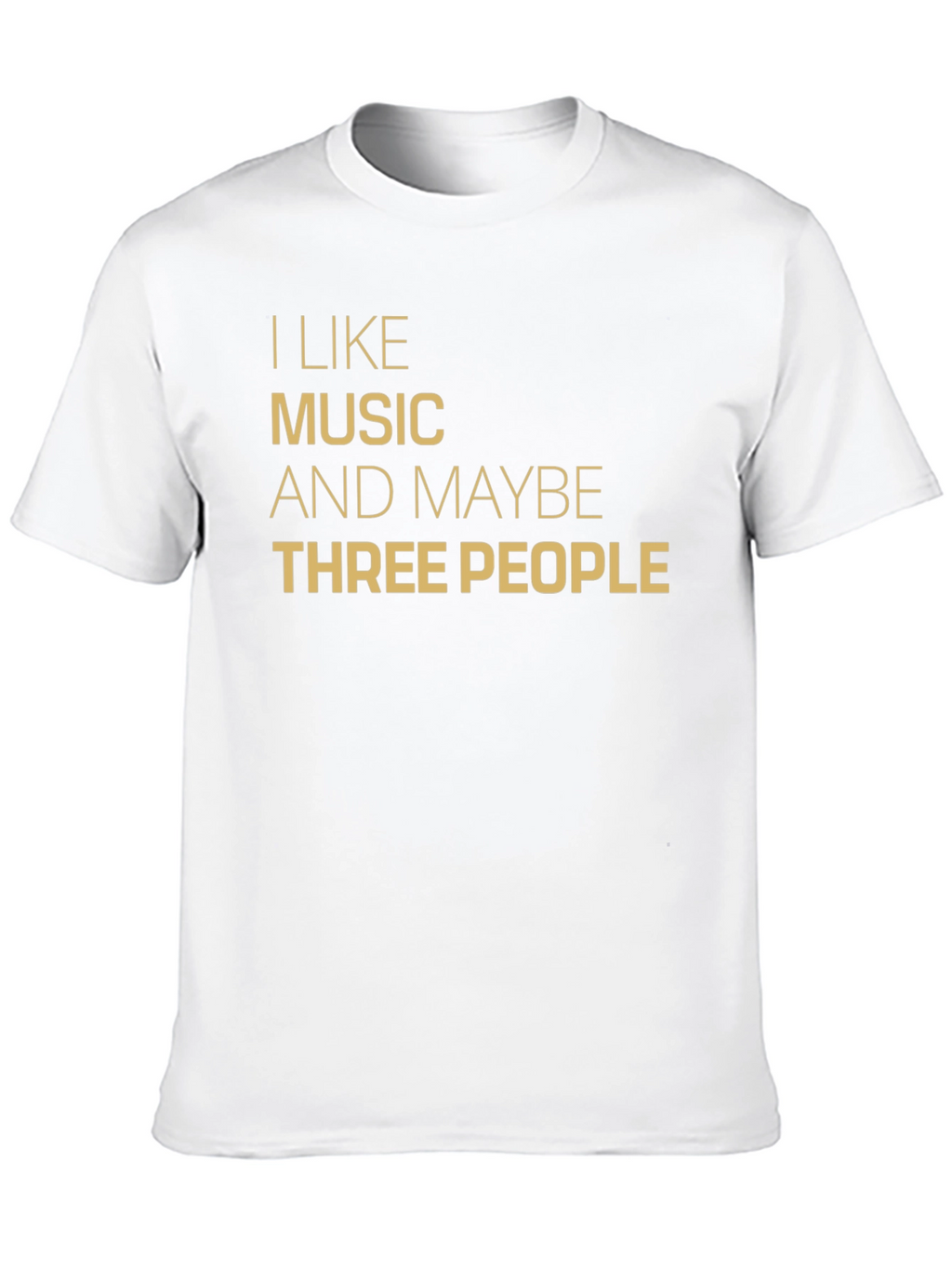 I Like Music and Maybe Three People Black T-Shirt