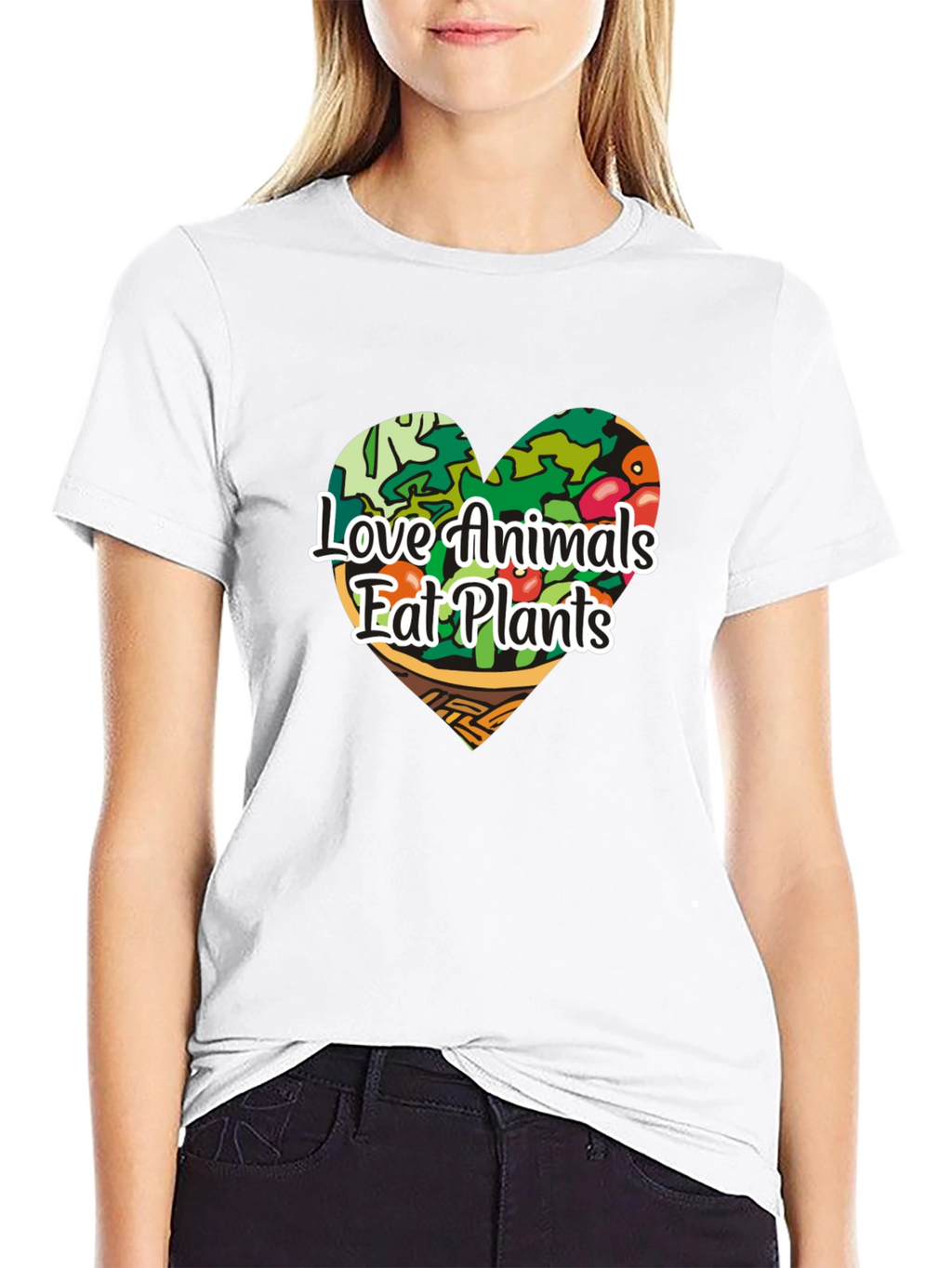 Vegan Love Animals Eat Plants Graphic Tee