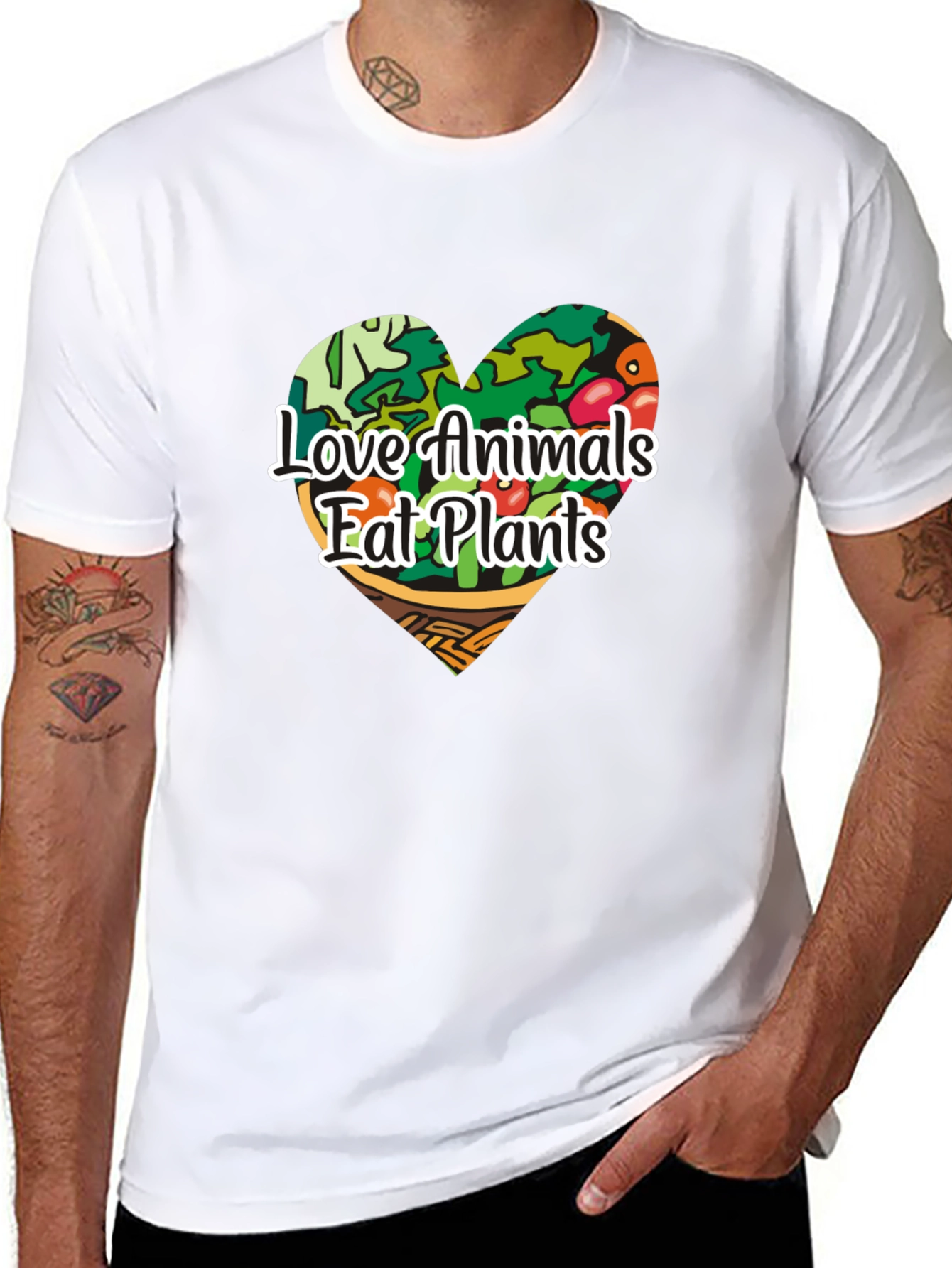 Vegan Love Animals Eat Plants Graphic Tee
