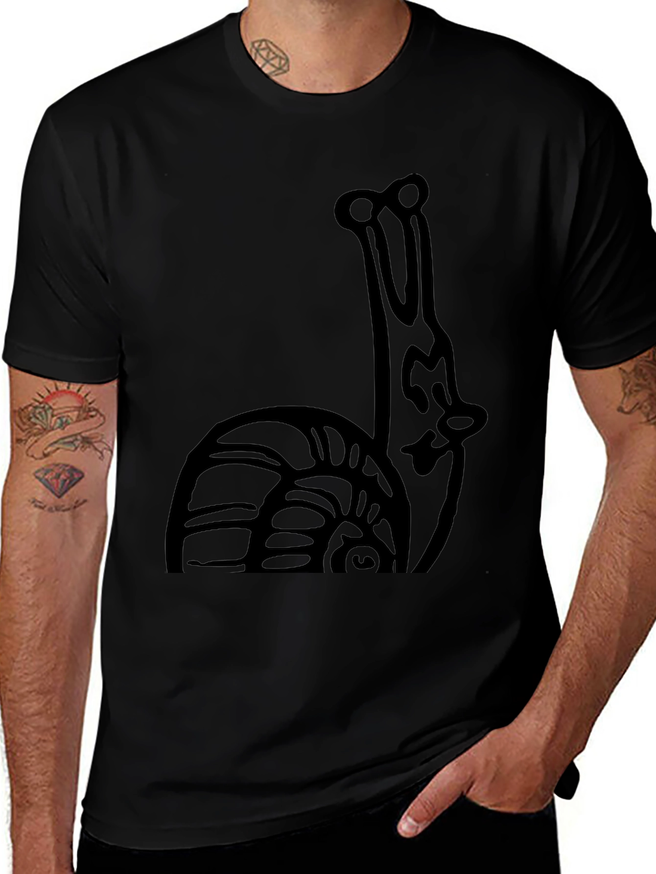 Black Snail Graphic Tee - Unique Design
