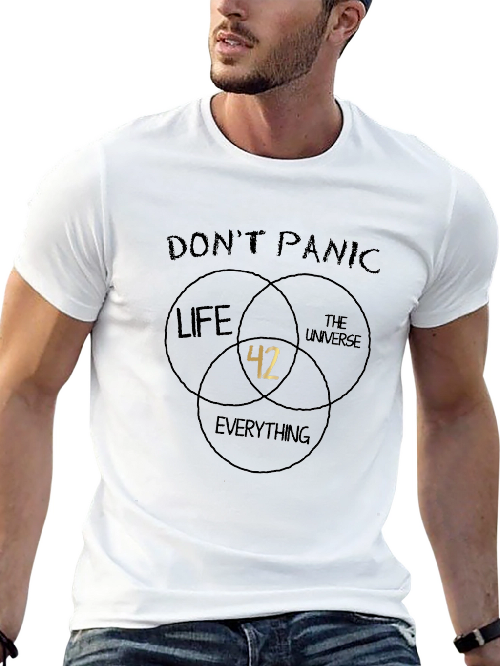 Dont Panic 42 T-Shirt - Life The Universe Everything