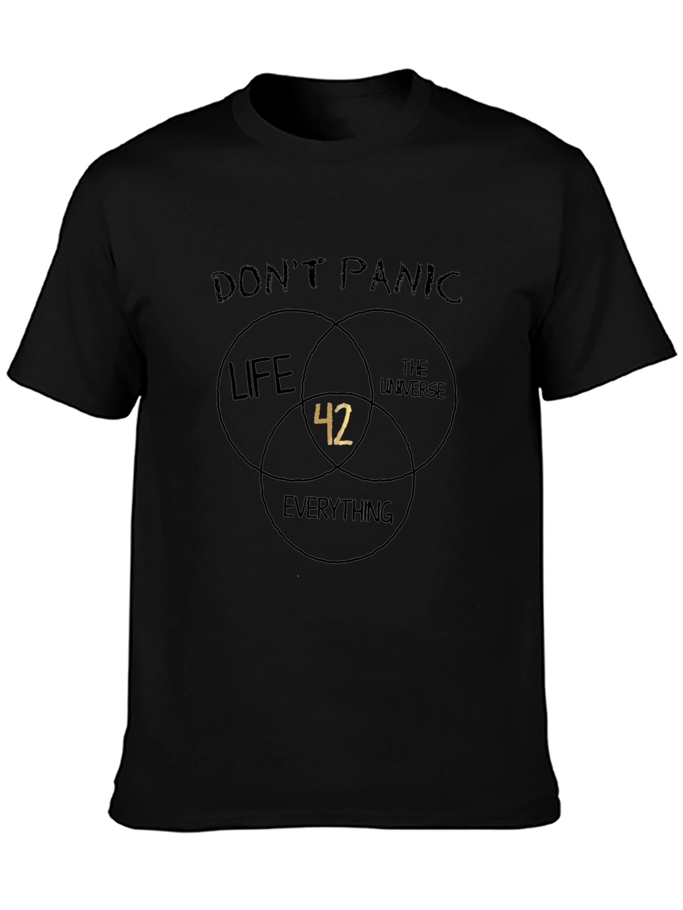 Dont Panic 42 T-Shirt - Life The Universe Everything