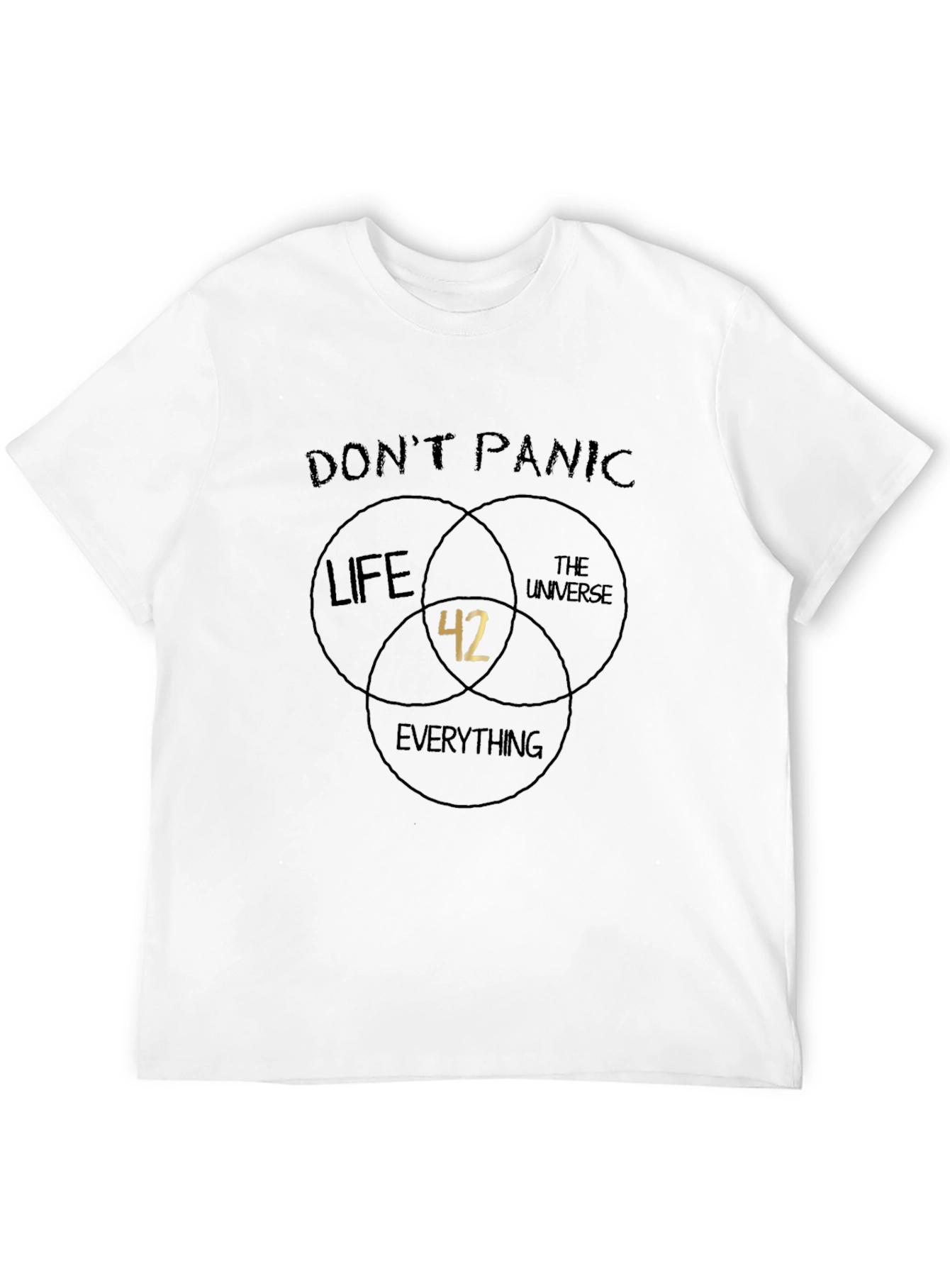 Dont Panic 42 T-Shirt - Life The Universe Everything