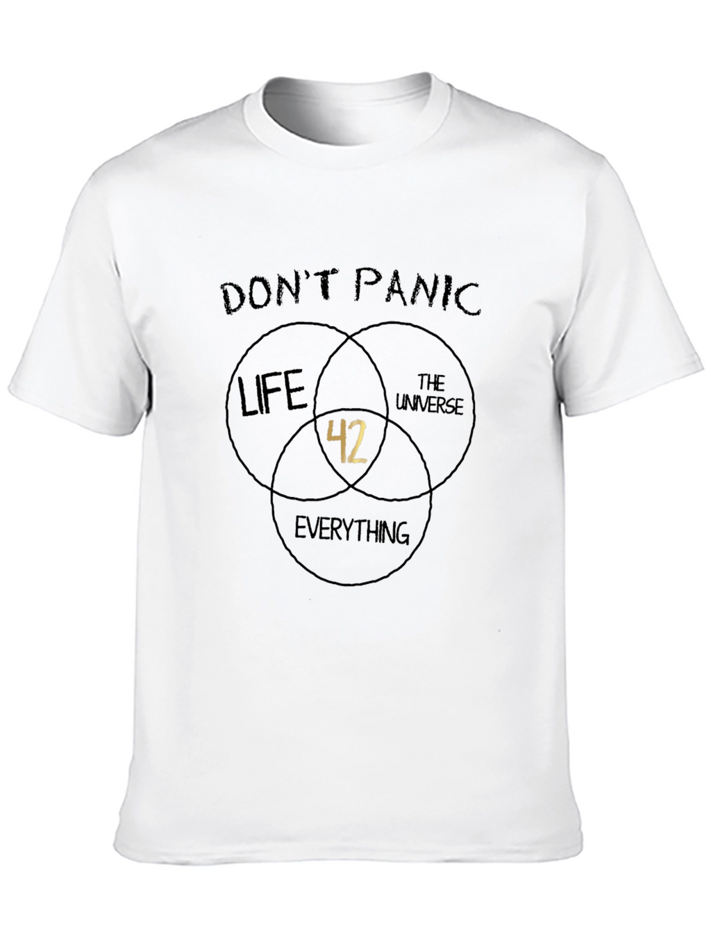 Dont Panic 42 T-Shirt - Life The Universe Everything