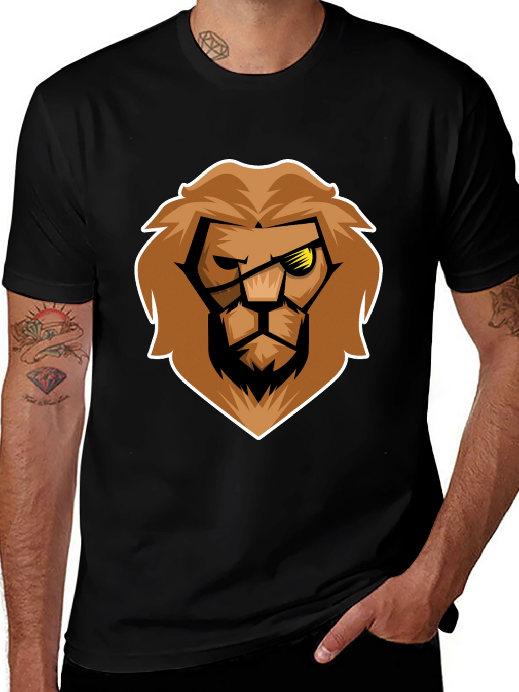 Lion Graphic Black T-Shirt - Bold Style