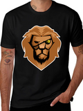 Lion Graphic Black T-Shirt - Bold Style