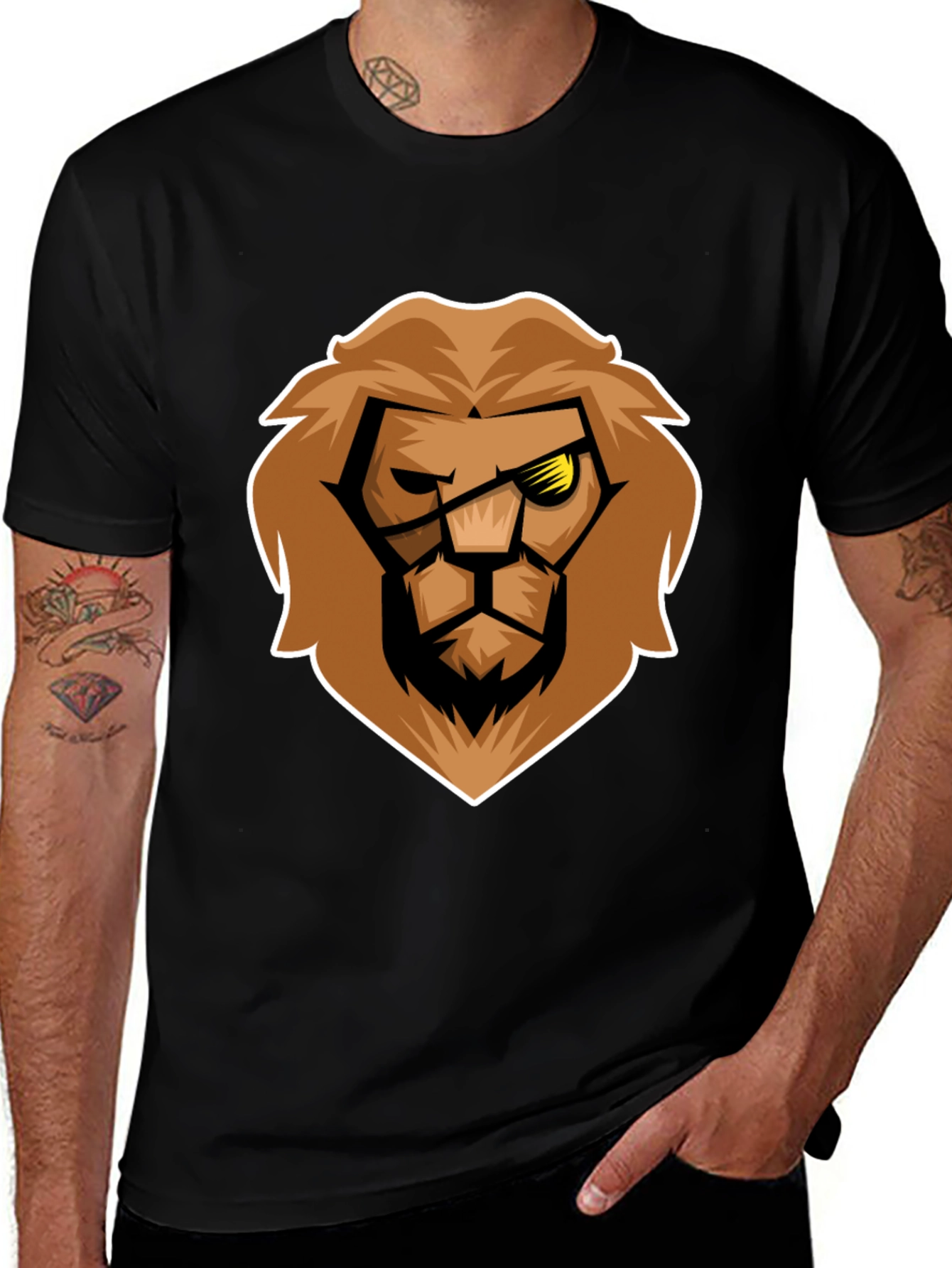 Lion Graphic Black T-Shirt - Bold Style