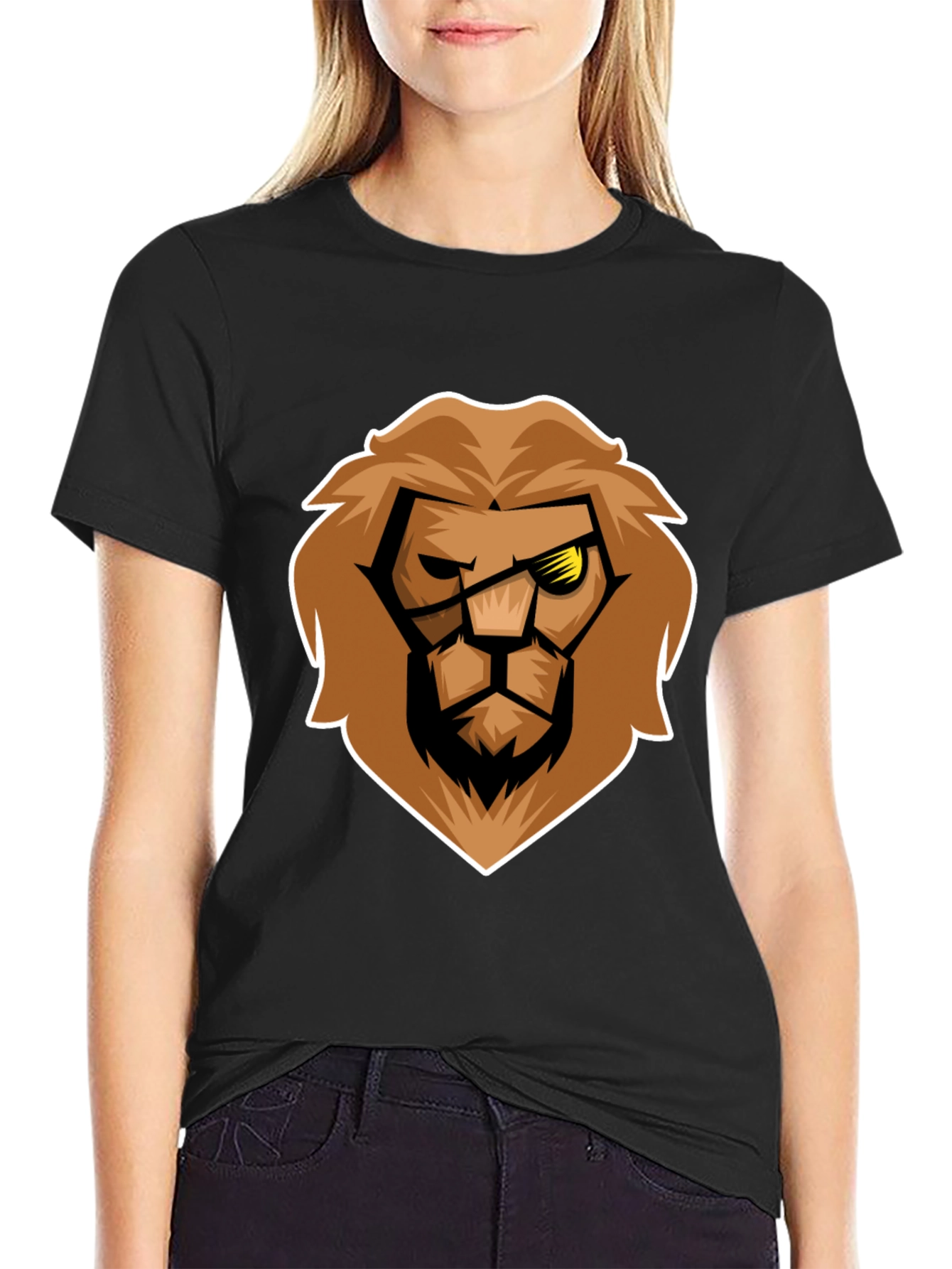 Lion Graphic Black T-Shirt - Bold Style