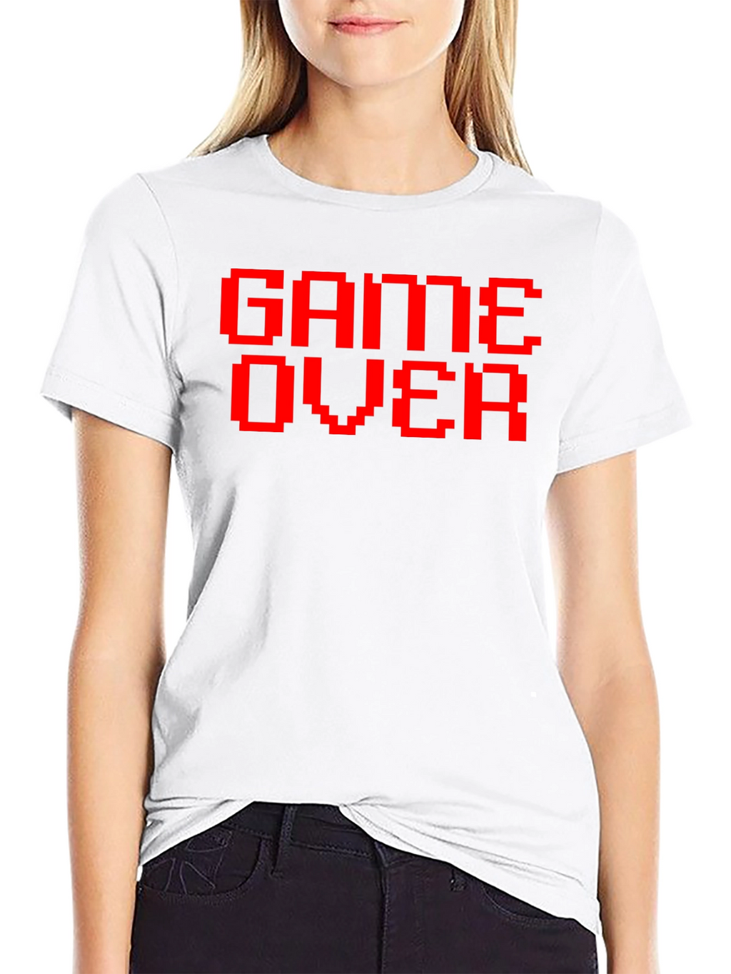 Game Over Red Pixel Tee - Classic Gamer Style