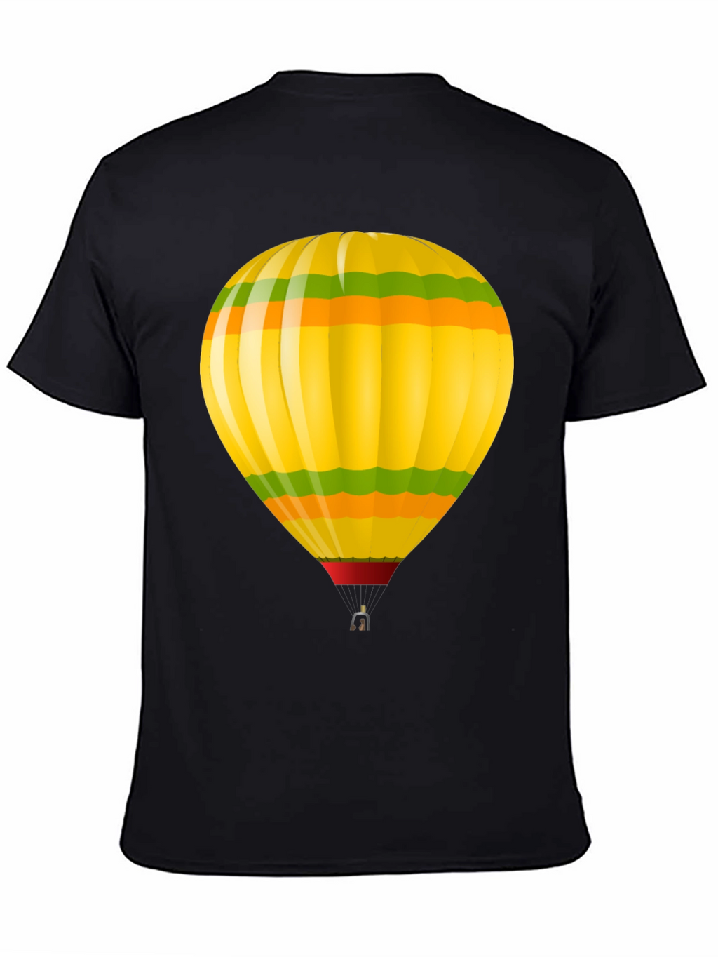 Hot Air Balloon Graphic T-Shirt - Black Cotton Tee